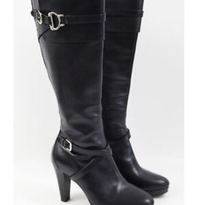 Cole Haan Black Heeled Boots with Decorative Buckles - Poppy BIT Boot II